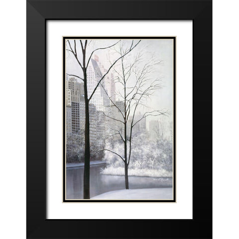 Central Park Black Modern Wood Framed Art Print with Double Matting by Romanello, Diane