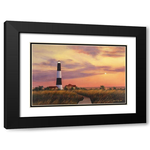 Fire Island Lighthouse Black Modern Wood Framed Art Print with Double Matting by Romanello, Diane