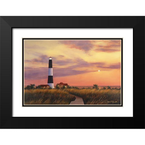 Fire Island Lighthouse Black Modern Wood Framed Art Print with Double Matting by Romanello, Diane
