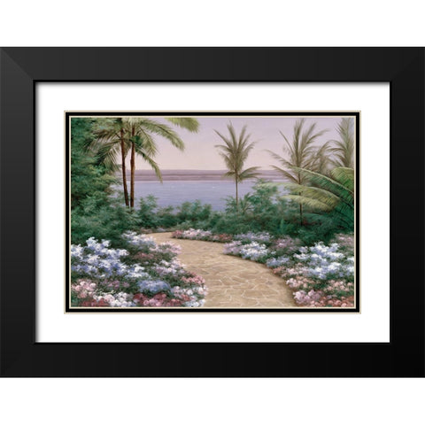 Floral Breeze Black Modern Wood Framed Art Print with Double Matting by Romanello, Diane