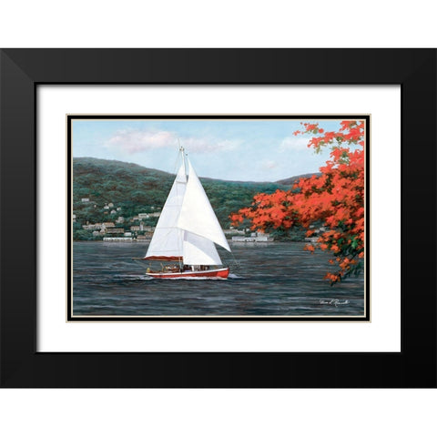 Sail Away Black Modern Wood Framed Art Print with Double Matting by Romanello, Diane