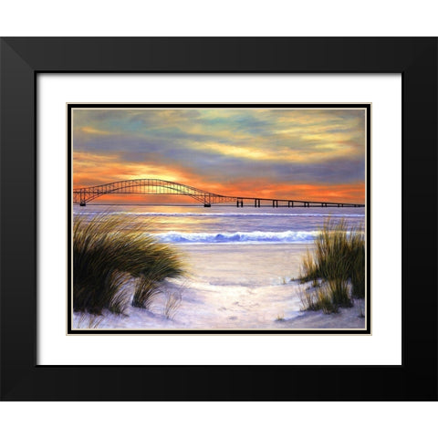 Sunset over Robert Moses Black Modern Wood Framed Art Print with Double Matting by Romanello, Diane