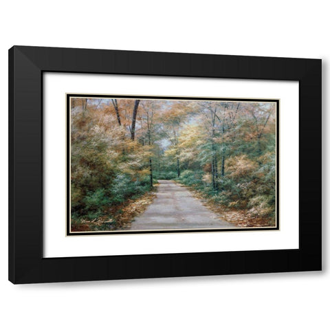 Windsong Black Modern Wood Framed Art Print with Double Matting by Romanello, Diane