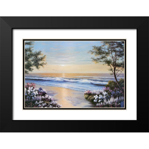 Ocean Breeze Black Modern Wood Framed Art Print with Double Matting by Romanello, Diane