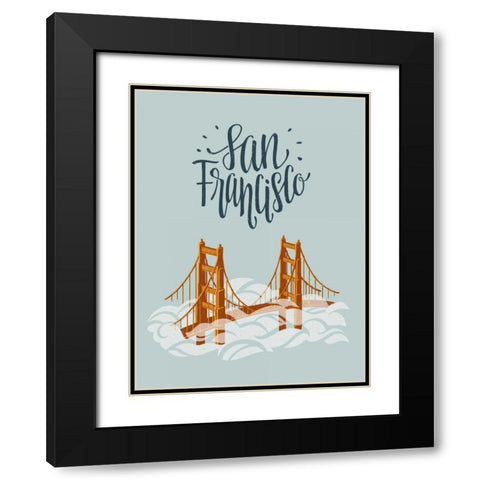 San Francisco Travel Black Modern Wood Framed Art Print with Double Matting by Rasmussen, Emily