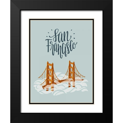 San Francisco Travel Black Modern Wood Framed Art Print with Double Matting by Rasmussen, Emily