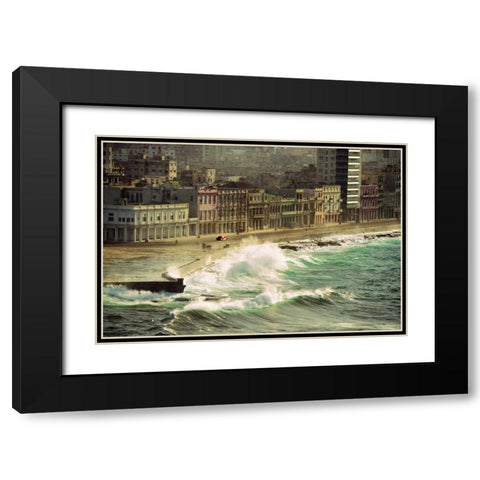 Red Car Black Modern Wood Framed Art Print with Double Matting by Resnick, Lorne