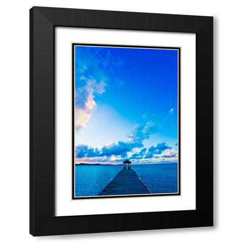 Dock Black Modern Wood Framed Art Print with Double Matting by Resnick, Lorne