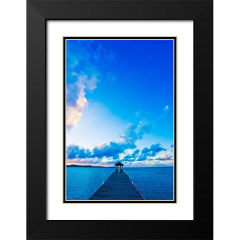 Dock Black Modern Wood Framed Art Print with Double Matting by Resnick, Lorne