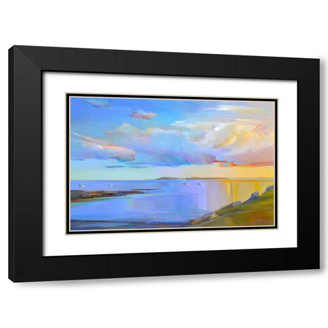 Summer Cove Black Modern Wood Framed Art Print with Double Matting by Ready, Holly