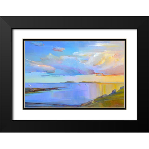 Summer Cove Black Modern Wood Framed Art Print with Double Matting by Ready, Holly