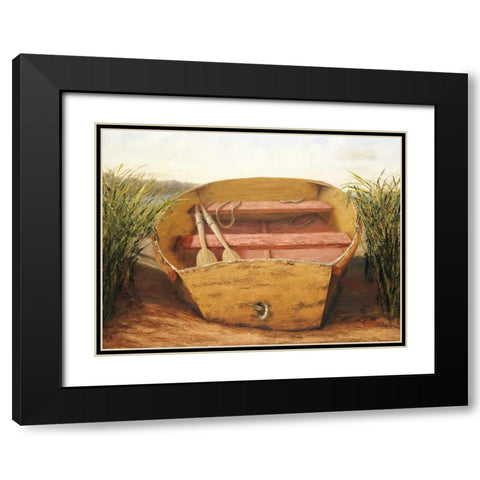 Beached Dinghy Black Modern Wood Framed Art Print with Double Matting by Soderlund, Karl