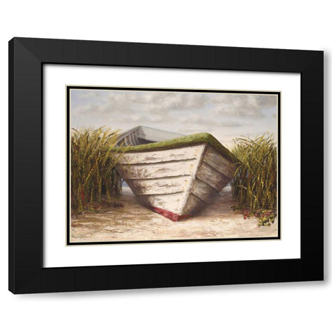 Gloucester Skiff Black Modern Wood Framed Art Print with Double Matting by Soderlund, Karl
