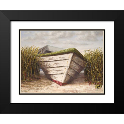 Gloucester Skiff Black Modern Wood Framed Art Print with Double Matting by Soderlund, Karl