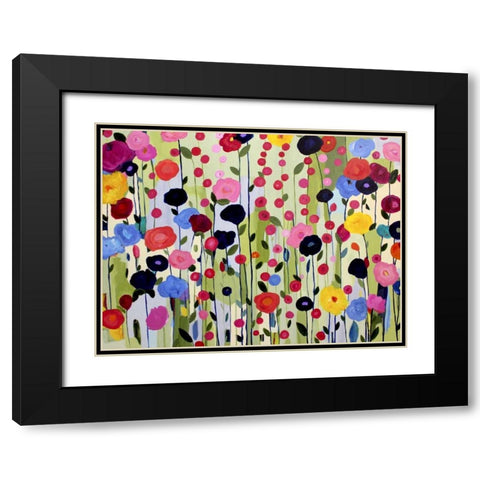 She Found a Place to Bloom Black Modern Wood Framed Art Print with Double Matting by Schmitt, Carrie