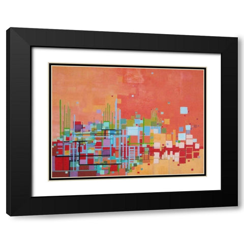 Beach Party Black Modern Wood Framed Art Print with Double Matting by Shannon, Carol Joy