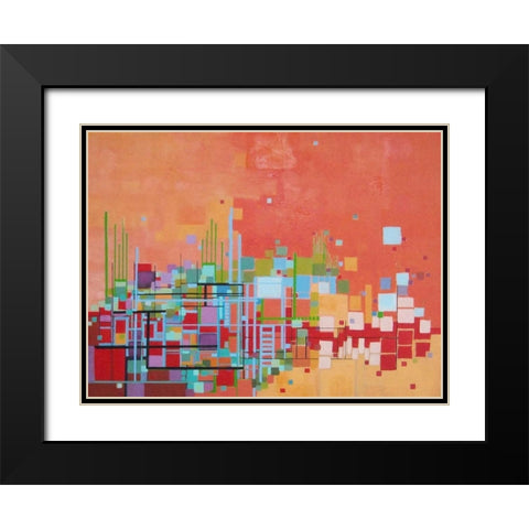 Beach Party Black Modern Wood Framed Art Print with Double Matting by Shannon, Carol Joy