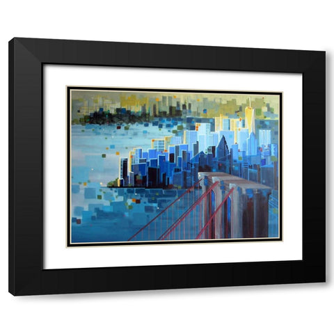Start Spreading the News Black Modern Wood Framed Art Print with Double Matting by Shannon, Carol Joy