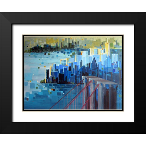 Start Spreading the News Black Modern Wood Framed Art Print with Double Matting by Shannon, Carol Joy