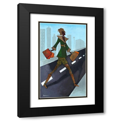 Take Charge  Black Modern Wood Framed Art Print with Double Matting by Stephens, Phyllis