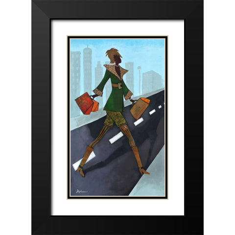 Take Charge  Black Modern Wood Framed Art Print with Double Matting by Stephens, Phyllis