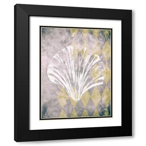 Vintage Harlequin Shell 2 Black Modern Wood Framed Art Print with Double Matting by Soave, Alicia