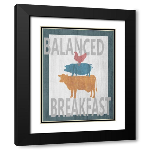 Balanced Breakfast One Black Modern Wood Framed Art Print with Double Matting by Soave, Alicia