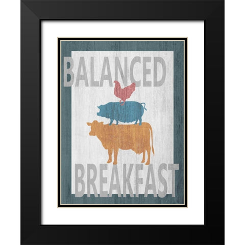 Balanced Breakfast One Black Modern Wood Framed Art Print with Double Matting by Soave, Alicia