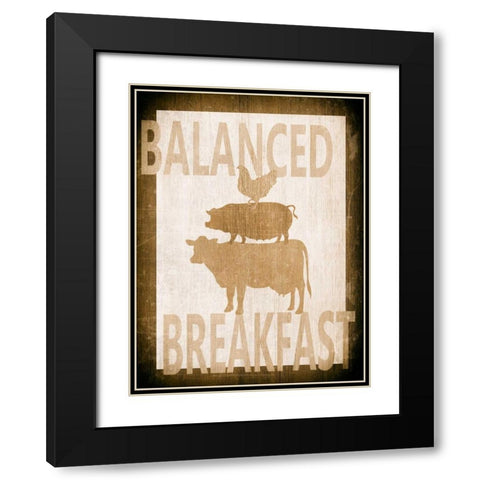 Balanced Breakfast Two Black Modern Wood Framed Art Print with Double Matting by Soave, Alicia