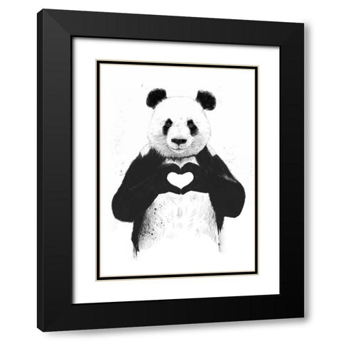 All You Need Is Love Black Modern Wood Framed Art Print with Double Matting by Solti, Balazs