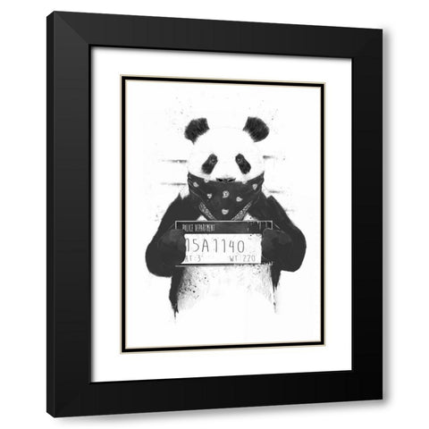 Bad Panda Black Modern Wood Framed Art Print with Double Matting by Solti, Balazs