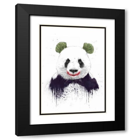Joker Face Black Modern Wood Framed Art Print with Double Matting by Solti, Balazs