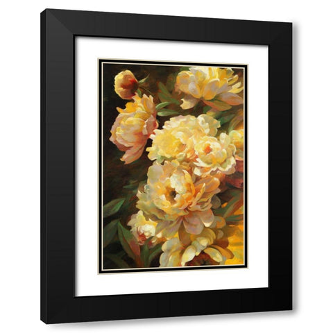 Peonies for Springtime Black Modern Wood Framed Art Print with Double Matting by Styles, Emma