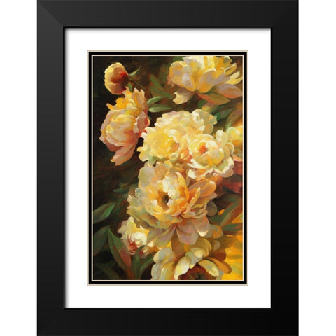 Peonies for Springtime Black Modern Wood Framed Art Print with Double Matting by Styles, Emma