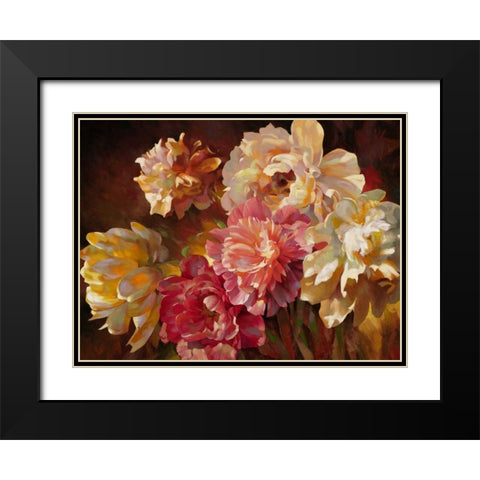 Peonies in Pastel Black Modern Wood Framed Art Print with Double Matting by Styles, Emma