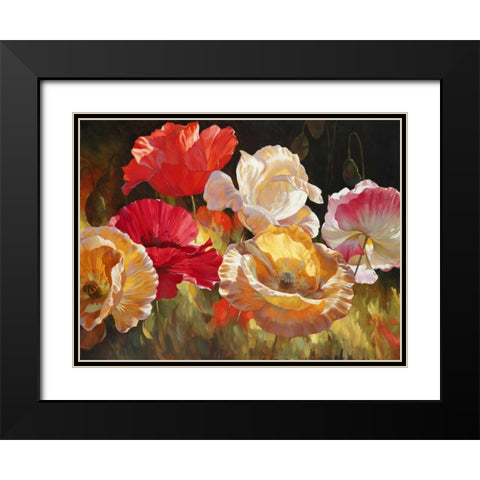 Poppy Celebration Black Modern Wood Framed Art Print with Double Matting by Styles, Emma
