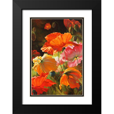 Springtime Blossoms Black Modern Wood Framed Art Print with Double Matting by Styles, Emma