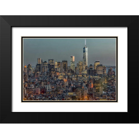 Downtown Skyline 12 Black Modern Wood Framed Art Print with Double Matting by Silver, Richard