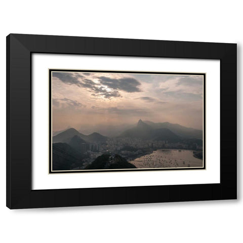 Sugar Loaf, Rio de Janeiro, Brazil Black Modern Wood Framed Art Print with Double Matting by Silver, Richard