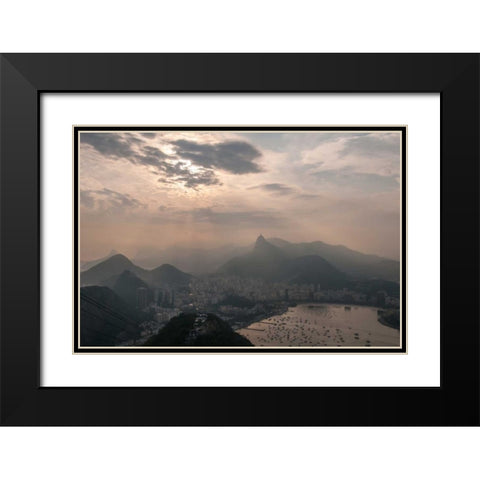 Sugar Loaf, Rio de Janeiro, Brazil Black Modern Wood Framed Art Print with Double Matting by Silver, Richard
