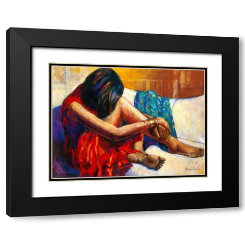 Repose Black Modern Wood Framed Art Print with Double Matting by Stewart, Monica