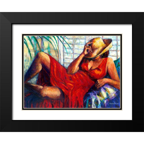 Chilling Black Modern Wood Framed Art Print with Double Matting by Stewart, Monica