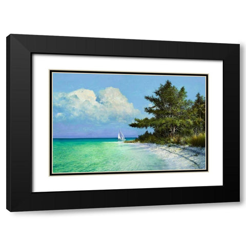 Cayo Costa Beach Black Modern Wood Framed Art Print with Double Matting by Sullivan, Kent