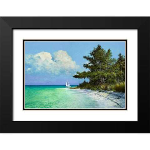 Cayo Costa Beach Black Modern Wood Framed Art Print with Double Matting by Sullivan, Kent