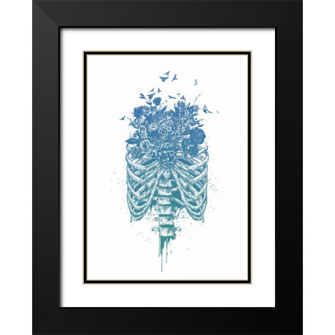 New Life Black Modern Wood Framed Art Print with Double Matting by Solti, Balazs