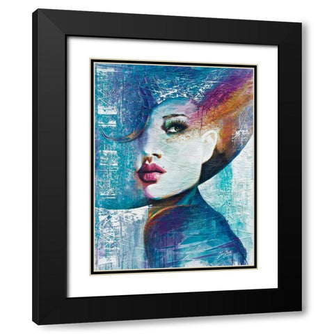 Angie Black Modern Wood Framed Art Print with Double Matting by Staples, Colin John