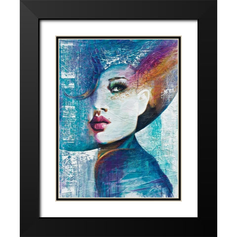 Angie Black Modern Wood Framed Art Print with Double Matting by Staples, Colin John