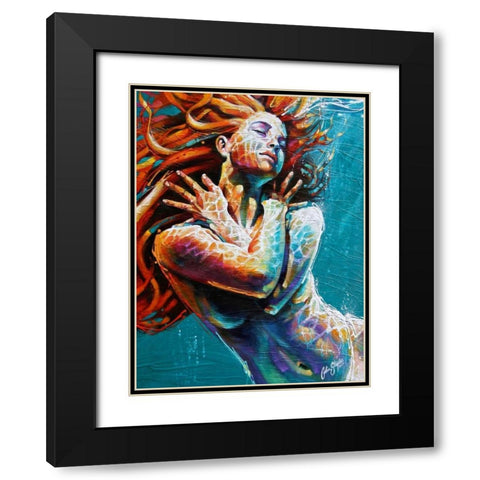 Floating in Color Black Modern Wood Framed Art Print with Double Matting by Staples, Colin John