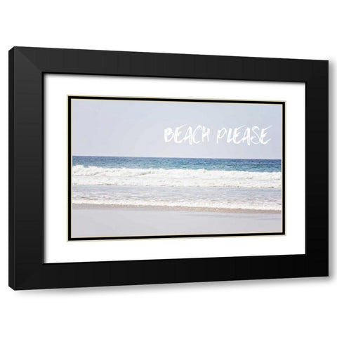 Beach Please Black Modern Wood Framed Art Print with Double Matting by Coomes, Sylvia