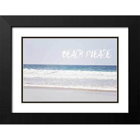 Beach Please Black Modern Wood Framed Art Print with Double Matting by Coomes, Sylvia
